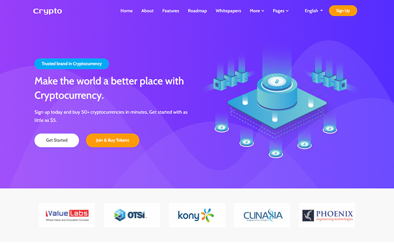 Crypto - Шаблон веб-сайта для ICO и биткойнов