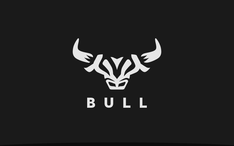 Güçlü Boğa Kafası Logo Şablonu