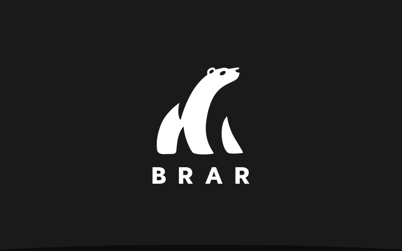 Логотип медведя Шаблон логотипа белого медведя