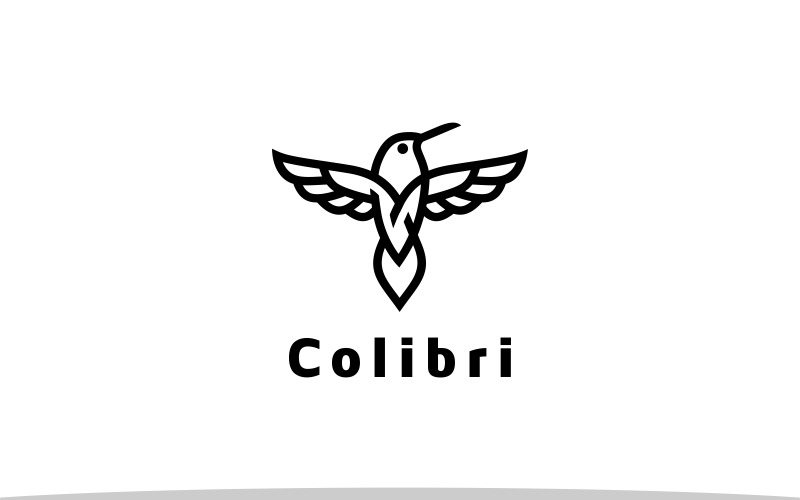Modèle de logo de colibri minimal