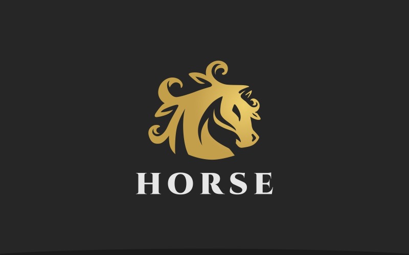 Elegante modello di logo del cavallo