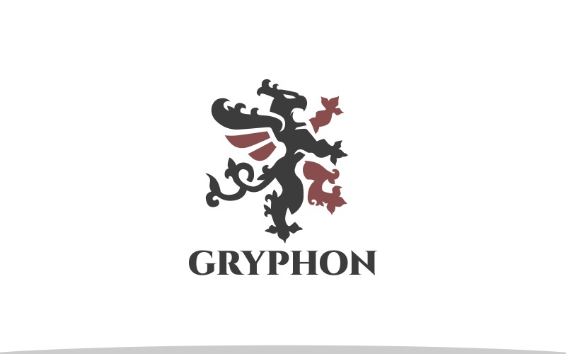 Heraldik Gryphon Crest Logotyp Mall