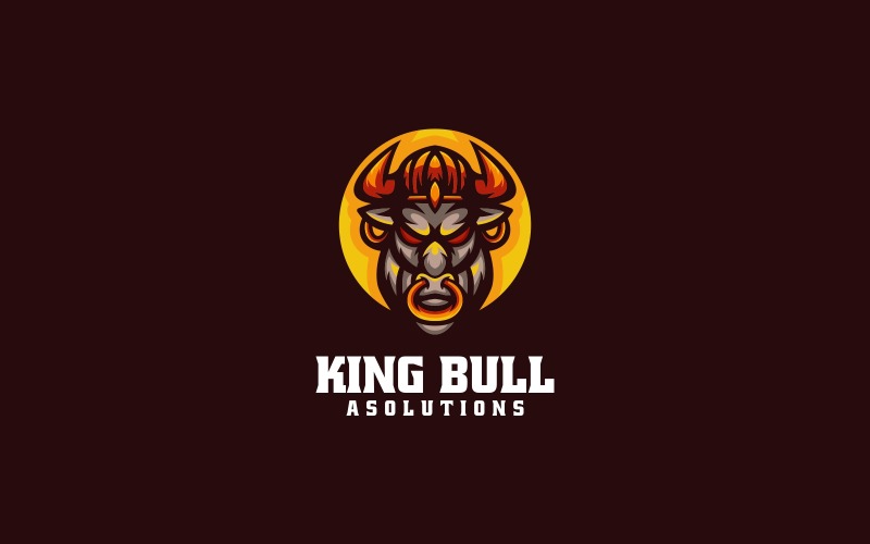 King Bull Maskottchen-Logo-Vorlage