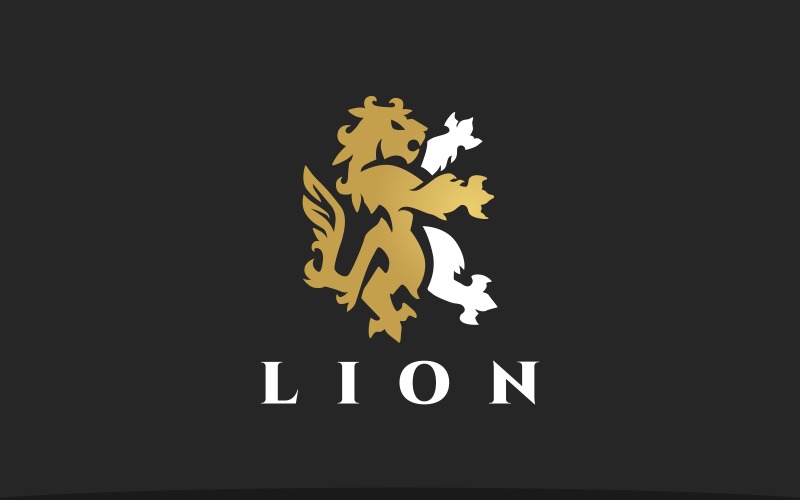 Lion Heraldry Logo Template #227462 - TemplateMonster