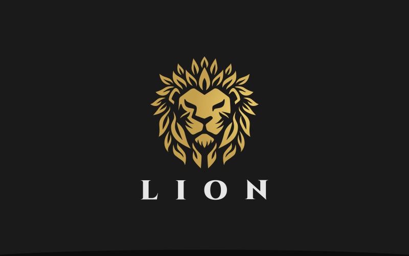 Lion Leaf Logo Natur Lejon Logotyp