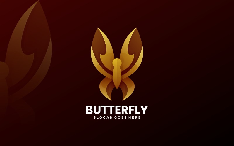 Logo Borboleta Gradiente Dourado