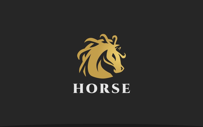 Modello di logo cavallo elegante logo cavallo