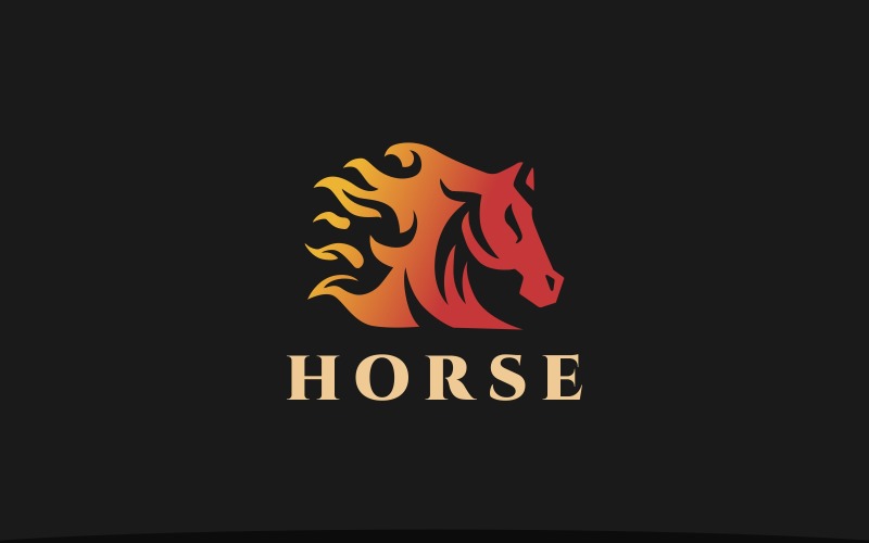 Modello di logo del cavallo di fuoco