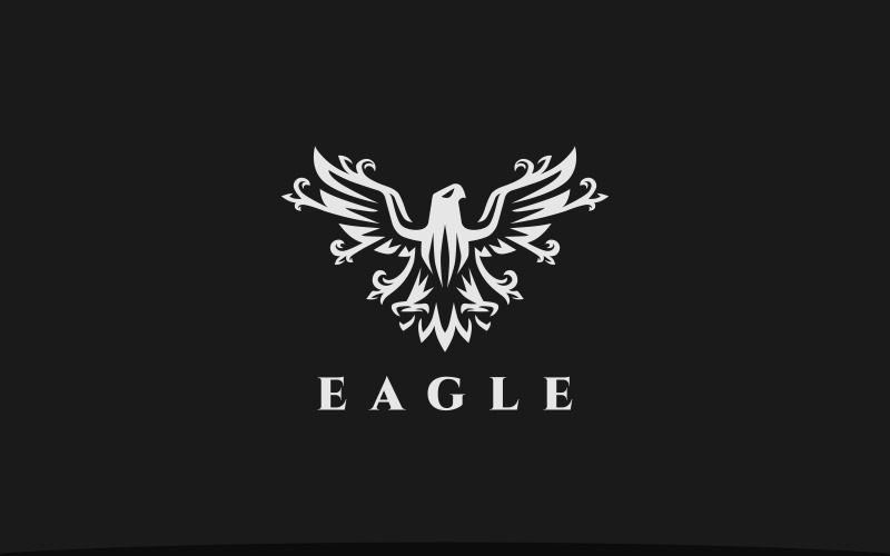 Modello di logo dell'aquila reale di lusso