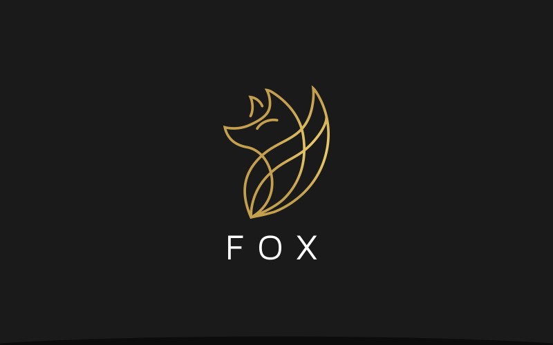 Modelo de Logo Simples Elegante Fox Logo