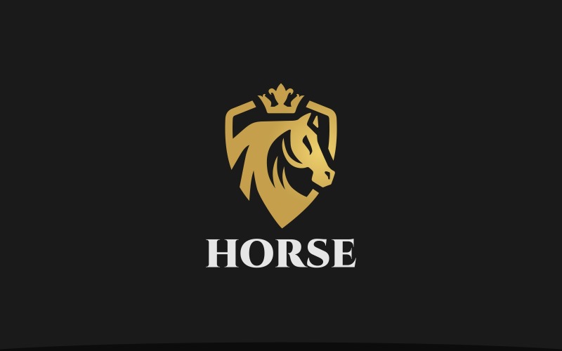 Plantilla de logotipo de caballo rey