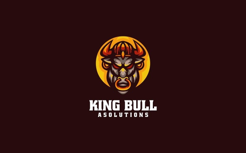Шаблон логотипа талисмана короля быка