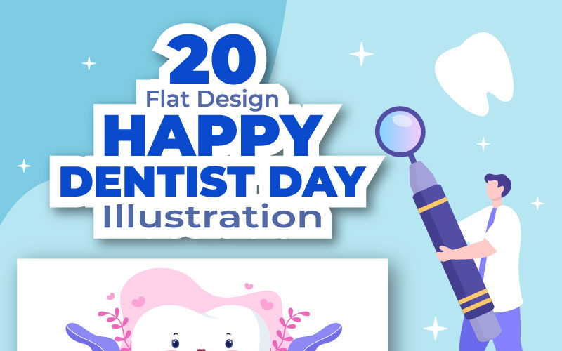 20 Światowy dzień dentysty kreskówka tło ilustracja