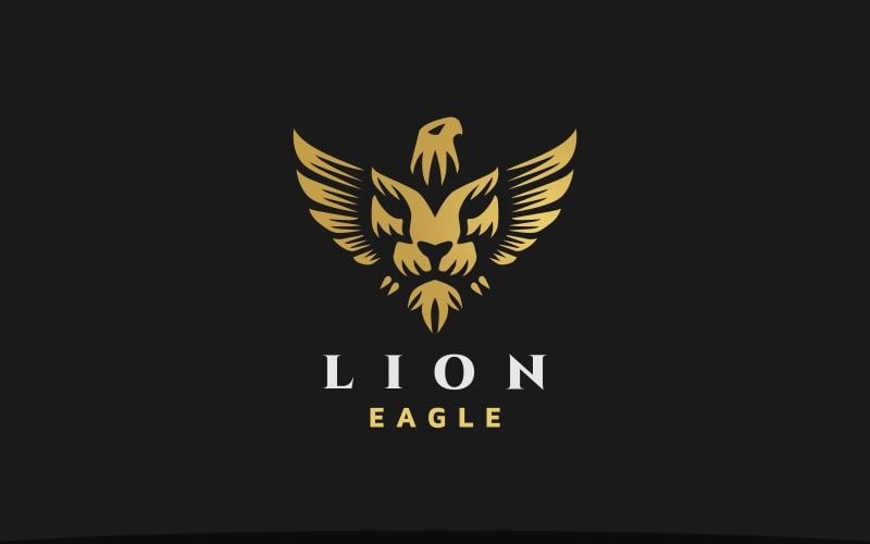 Modèle de logo lion et aigle