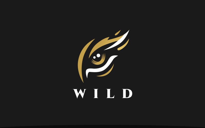 Modello di logo occhio di tigre selvaggia