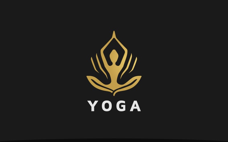 Plantilla de logotipo de meditación de yoga