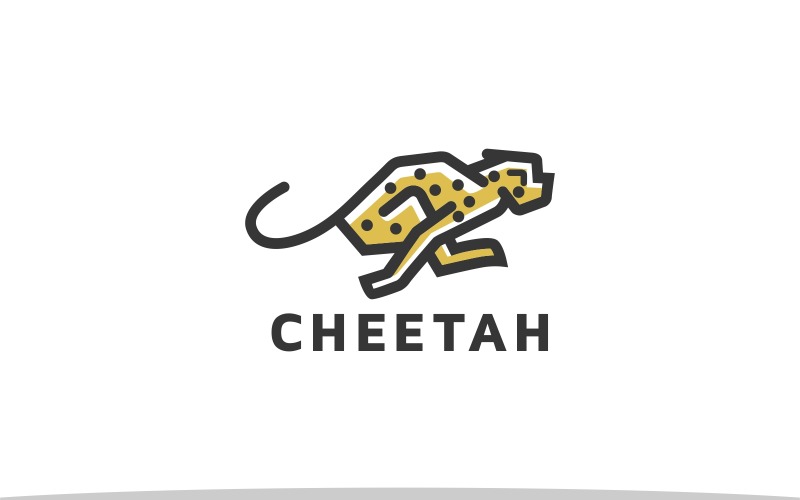 Шаблон логотипа бегущего гепарда