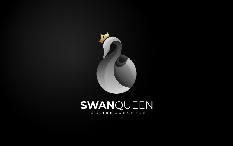 Swan Queen Gradient Logo-stijl
