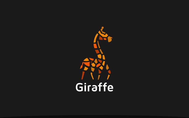 Szablon logo kreatywnej żyrafy