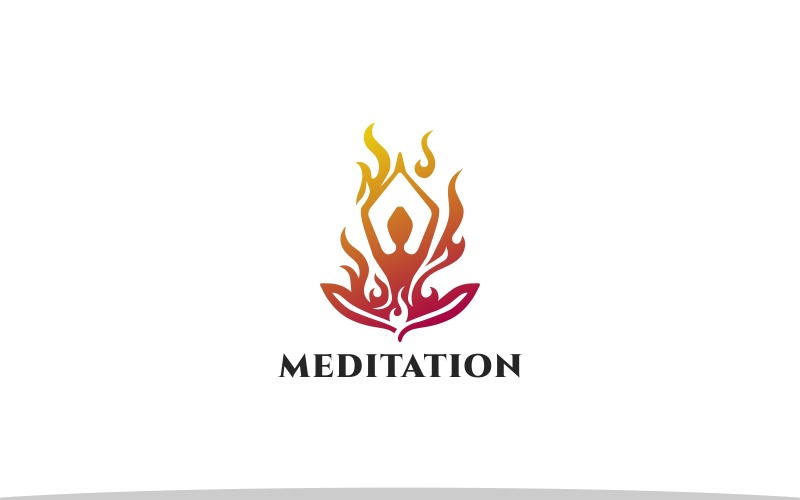 Szablon Logo Medytacja Ognia