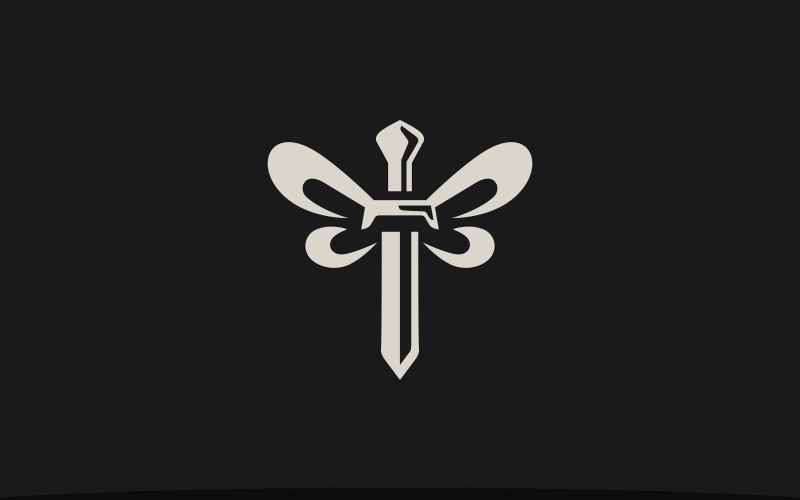 Szablon Logo Miecz Ważki