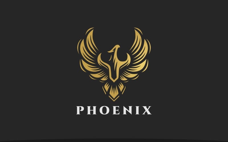 Golden Phoenix Logo Template #227641 - TemplateMonster