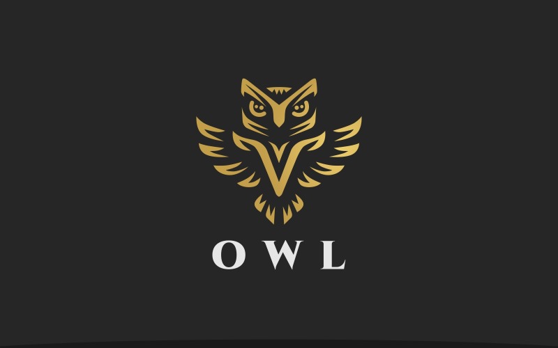 Modello semplice di logo di gufo volante
