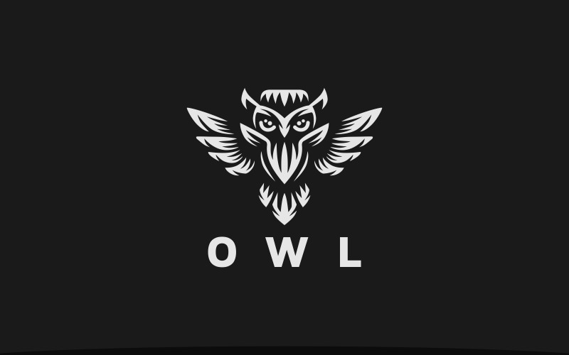 Negative Space Owl Logo Template #227624 - TemplateMonster