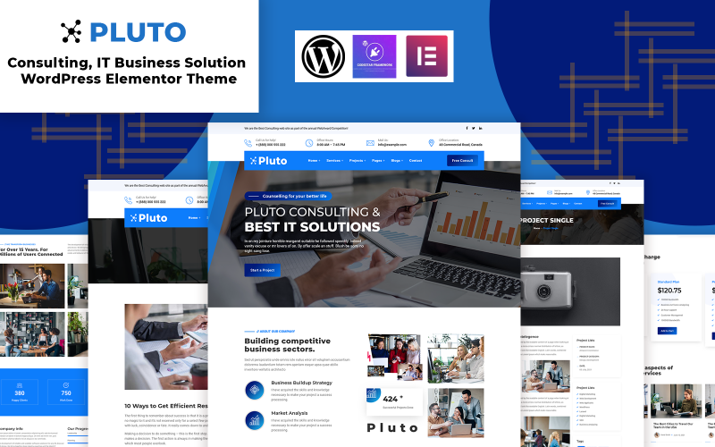 Plutos – Tanácsadás, IT Business WordPress Elementor téma