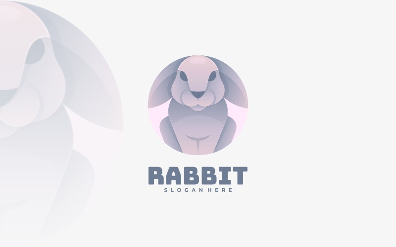 Design del logo a gradiente di coniglio