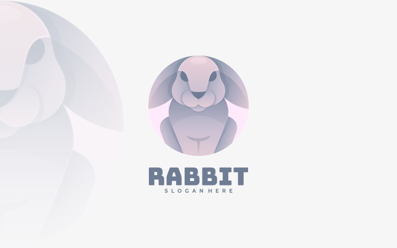 Gradientowe logo królika