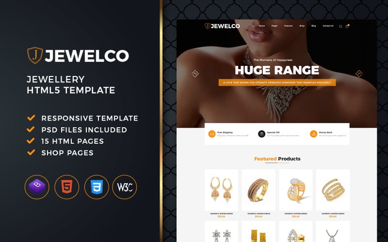 Jewelco - Modello HTML eCommerce per gioielleria