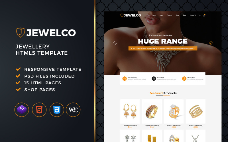 Jewelco - Plantilla HTML de comercio electrónico de joyería