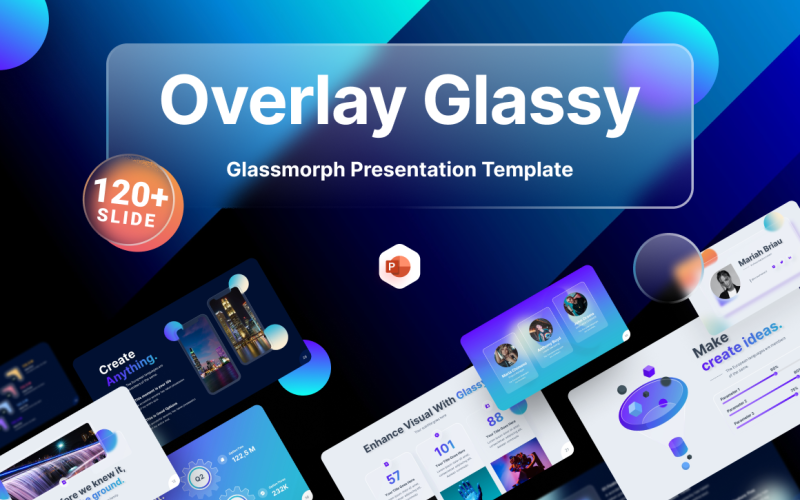 Kaplama Camsı Glassmorph PowerPoint Şablon
