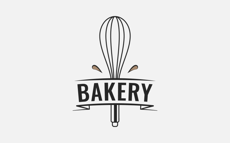 Logo de boulangerie avec fouet pour la cuisson