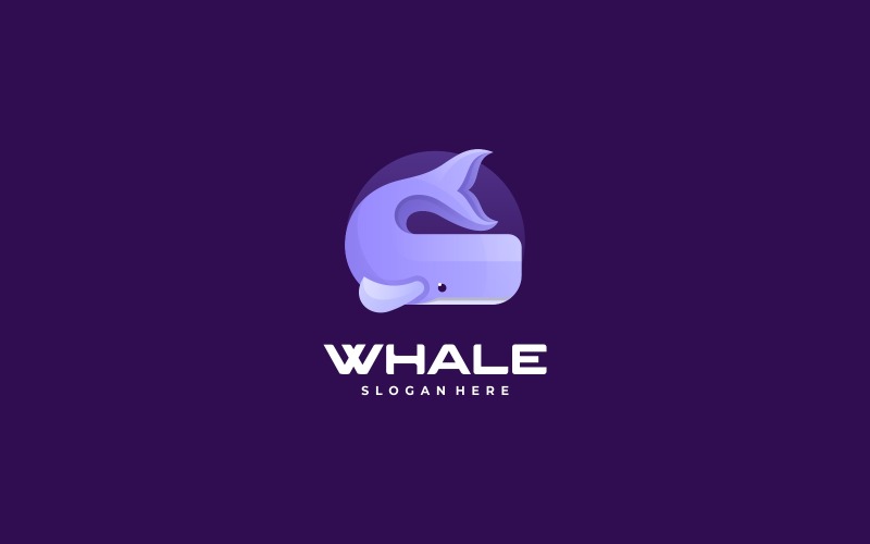 Modelo de Logotipo Vector Baleia Gradiente