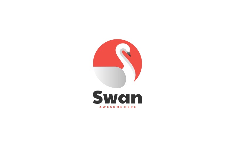 Sjabloon met eenvoudig logo van zwaan