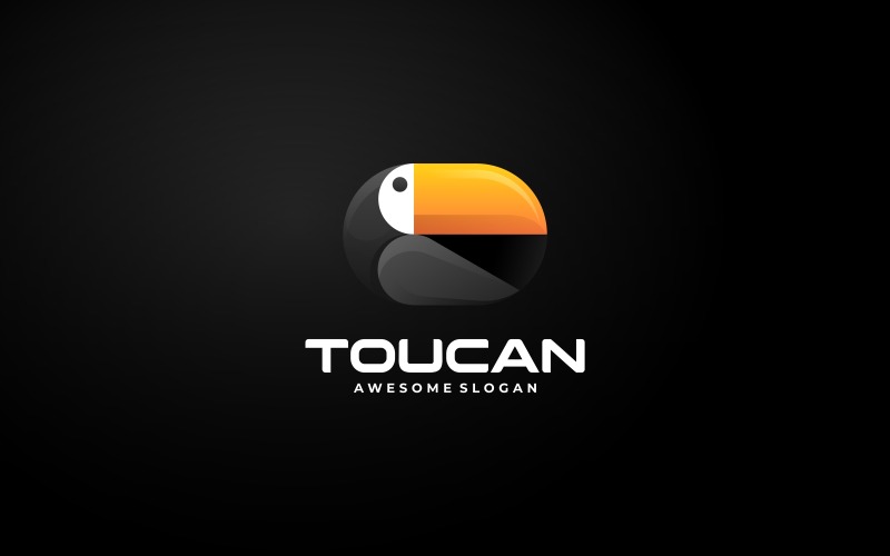 Vector Toucan Gradient Logotypdesign