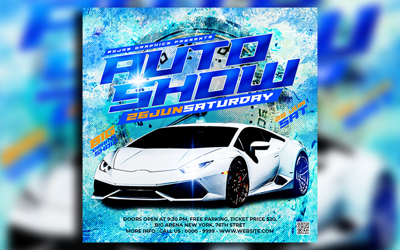 Car Show Flyer y plantilla de publicación de instagram en redes sociales