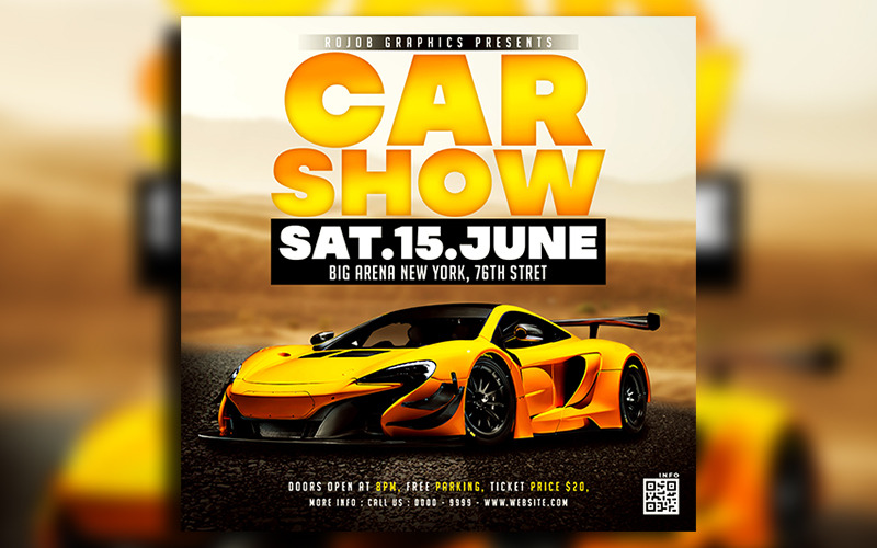 Car Show Social Media Instagram-Post-Design-Vorlage