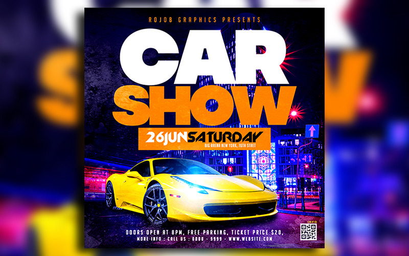 Car Show szablon projektu mediów społecznościowych