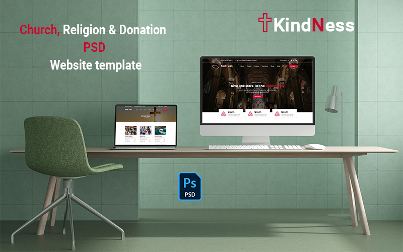 Laskavost – šablona webu PSD pro církev, náboženství a dárcovství