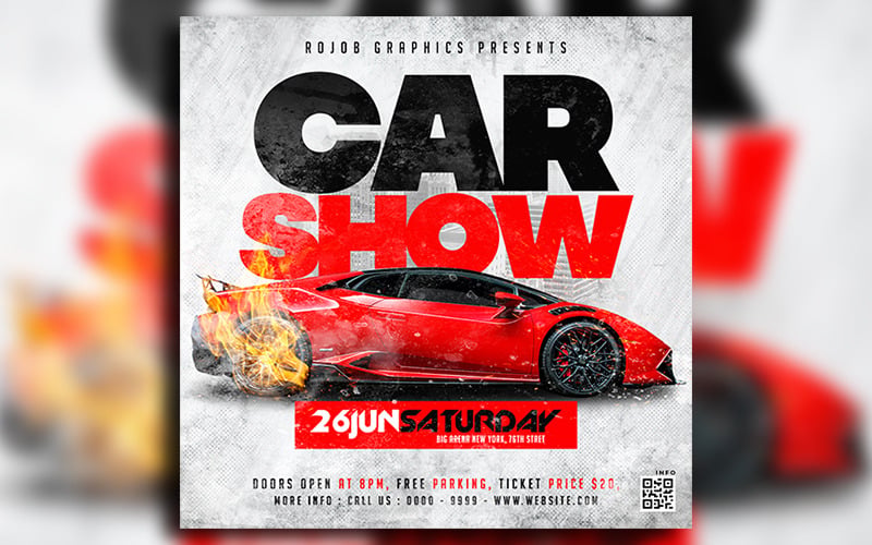 New Car Show Social-Media-Instagram-Post-Design-Vorlage