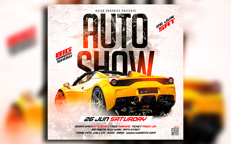 New Car Show Social-Media-Post-Design-Vorlage