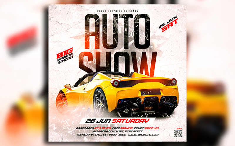 New Car Show social media post ontwerpsjabloon