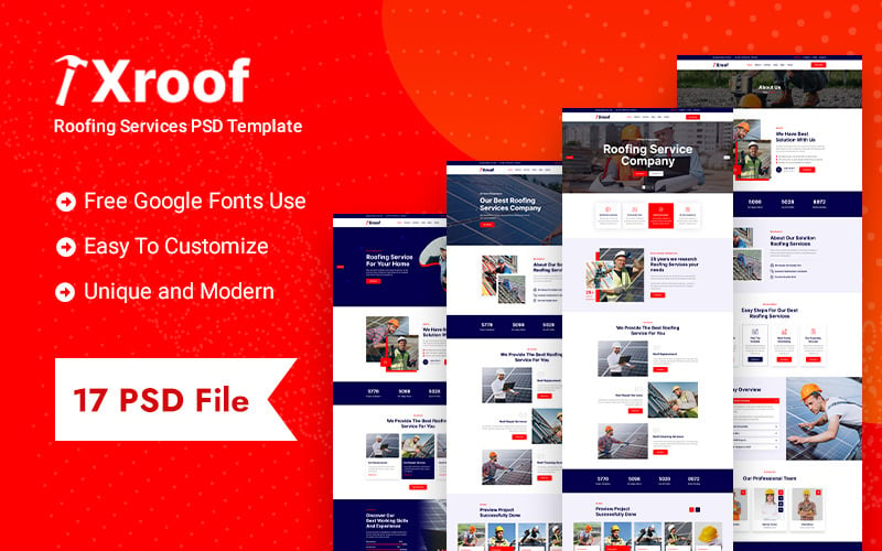 Xroof - Roofing Services PSD Template