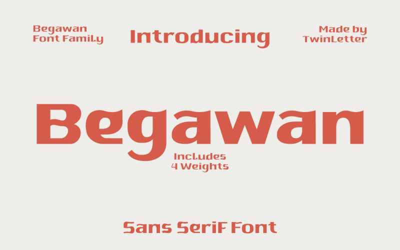 Begawan - moderní bezpatkové písmo