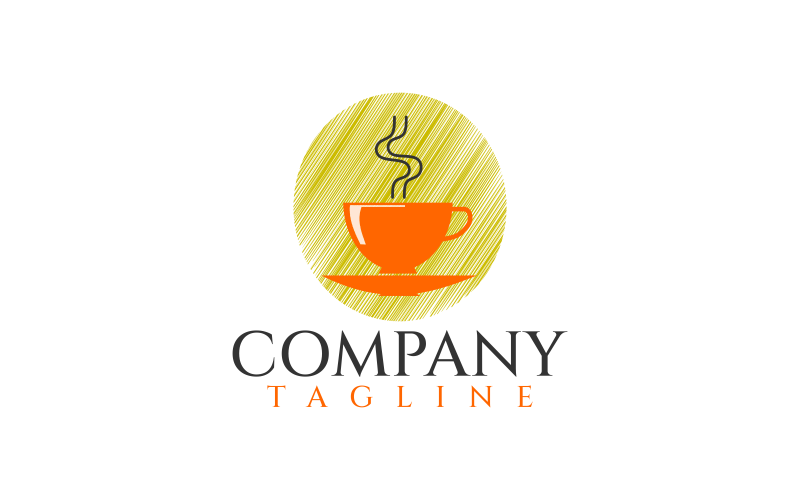 Tekopp-logotypmall för caféer och restauranger med elegant kreativ design
