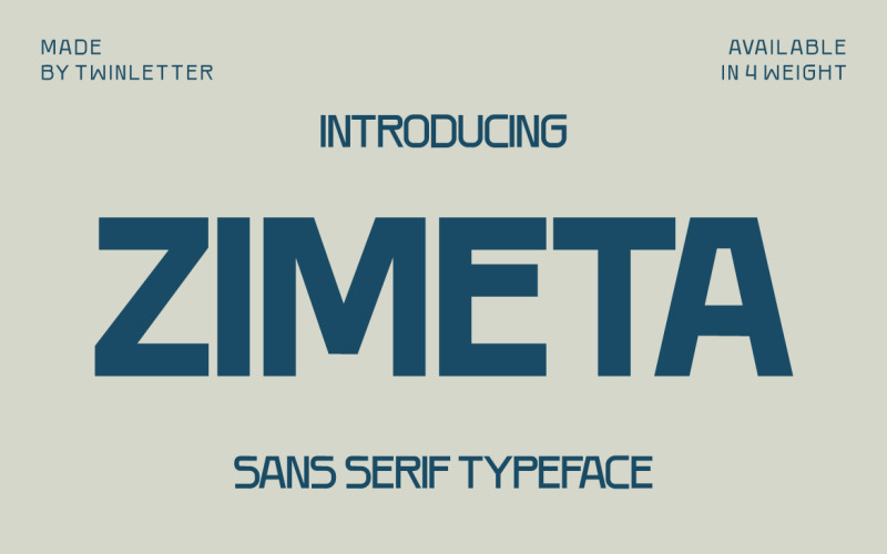 Zimeta — шрифт без засечек с уникальным стилем