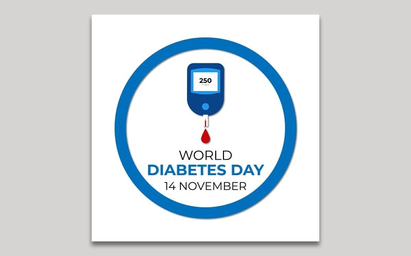 Design piatto per la giornata mondiale del diabete